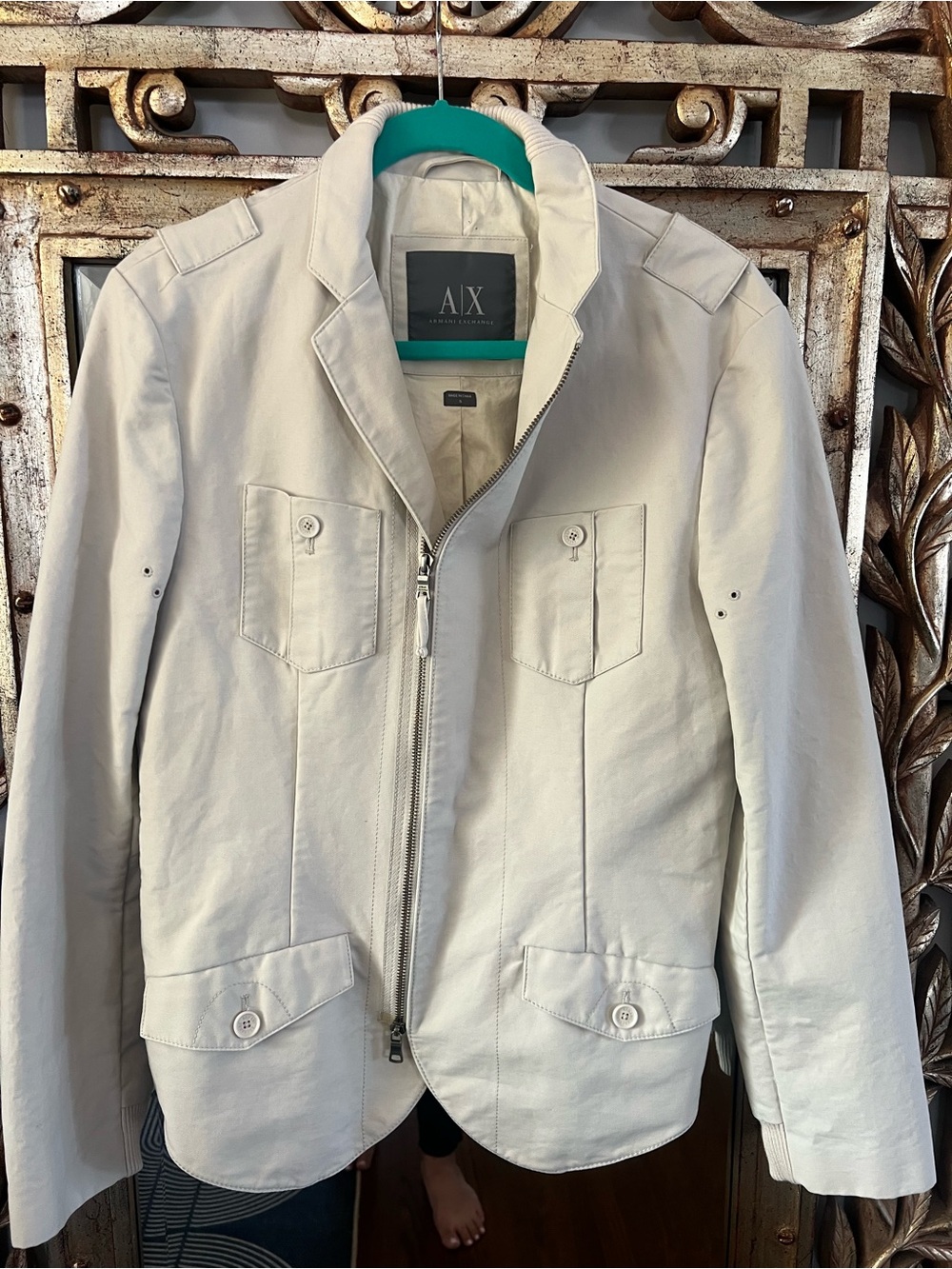 A/X Armani Exchange Women's Cream Utility Zip Jacket
